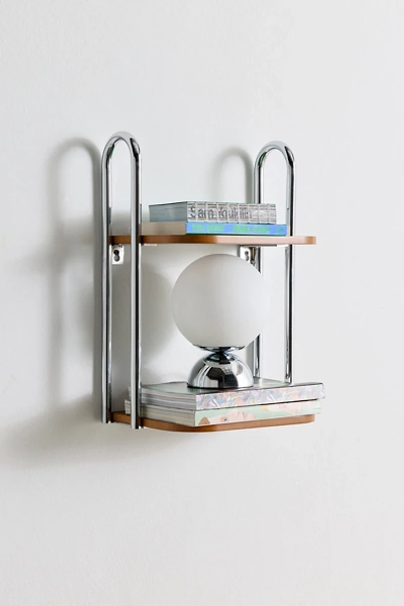Boden Chrome 2-Tier Wall Shelf