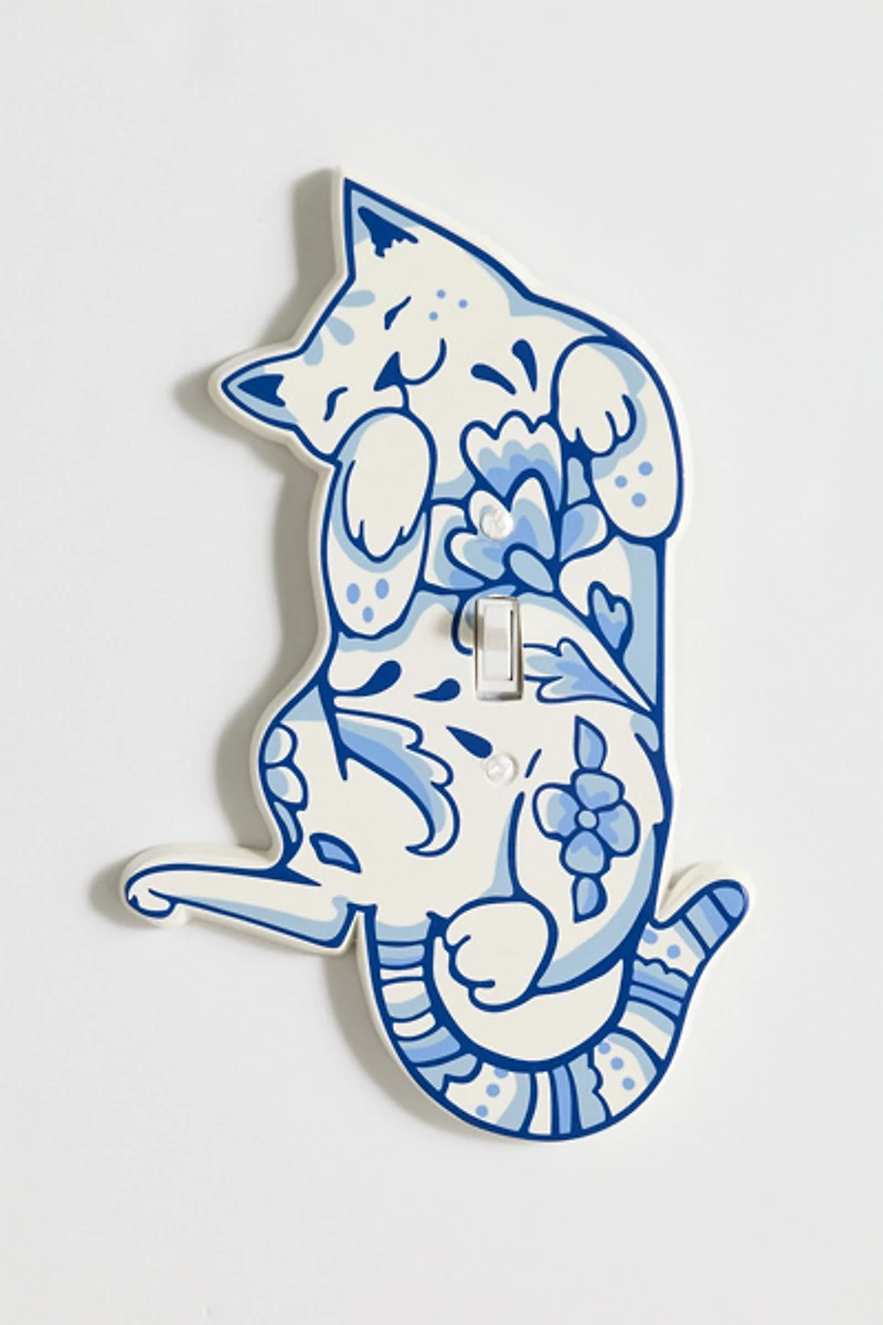 Delft Cat Shaped Resin Switch Plate