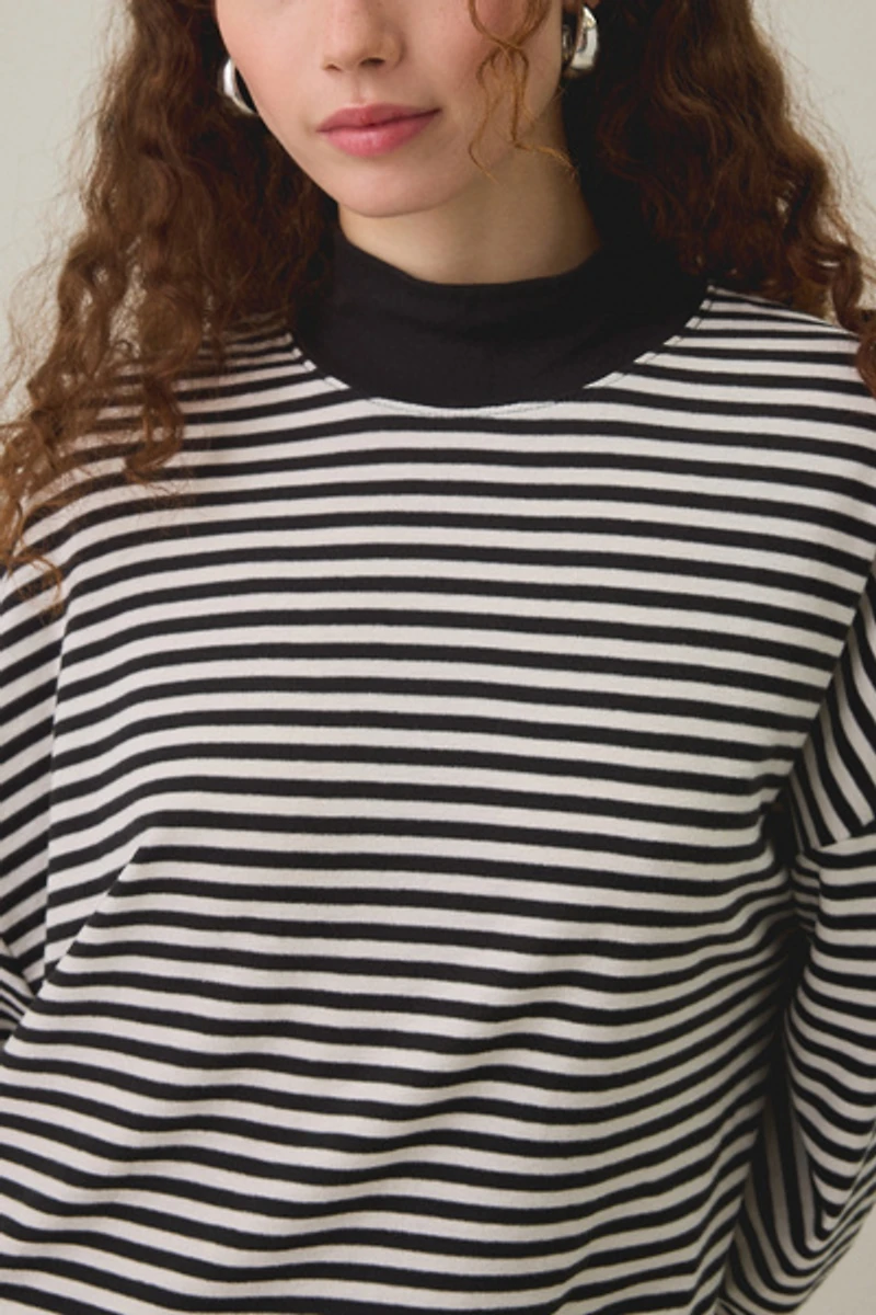 BDG Mockneck Boxy Long Sleeve Spill The Tee