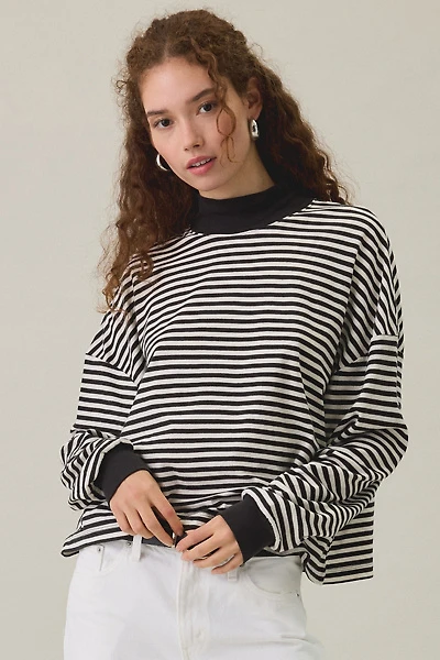 BDG Mockneck Boxy Long Sleeve Spill The Tee