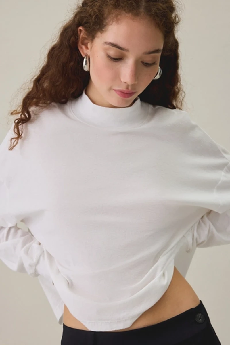 BDG Mockneck Boxy Long Sleeve Spill The Tee