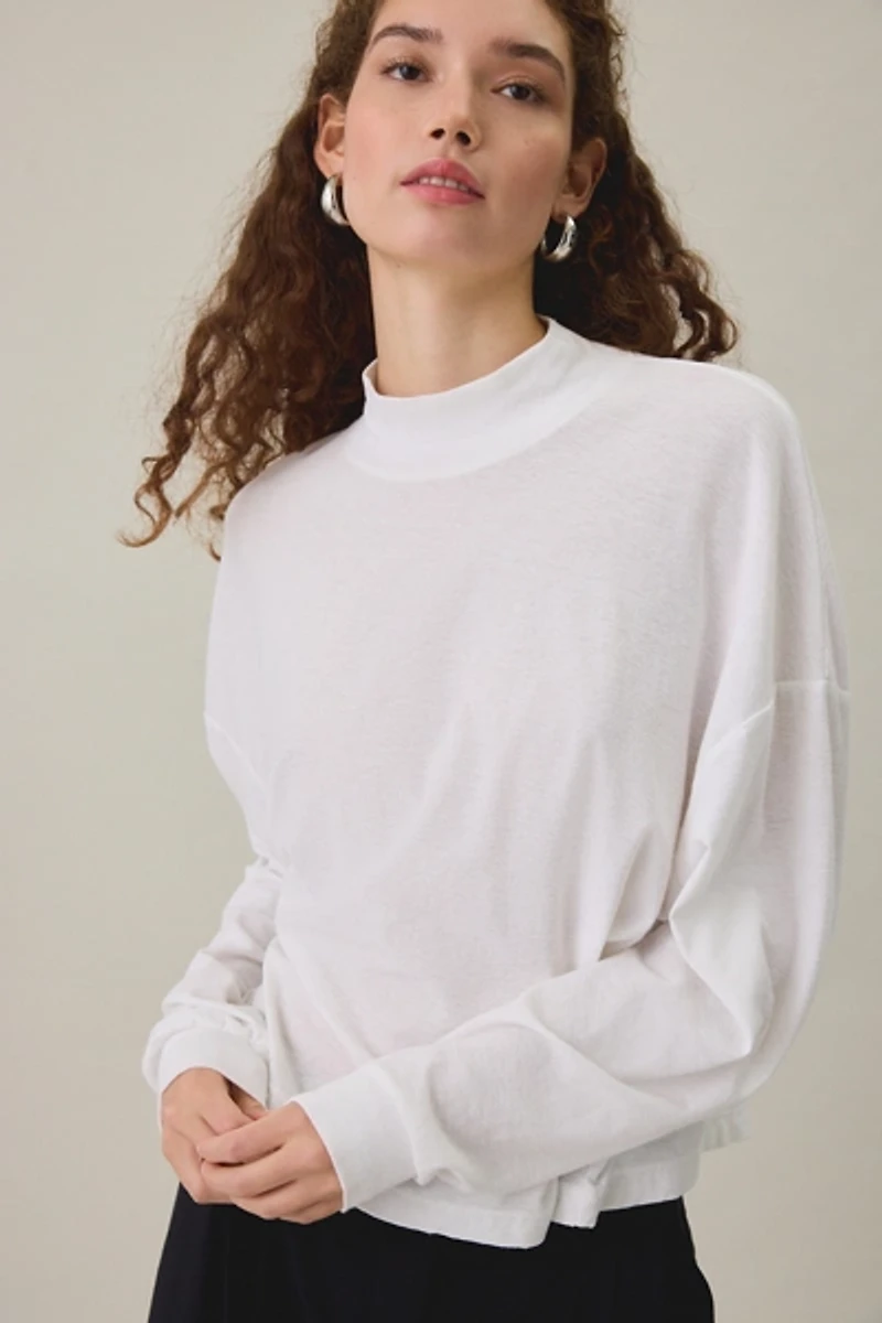 BDG Mockneck Boxy Long Sleeve Spill The Tee
