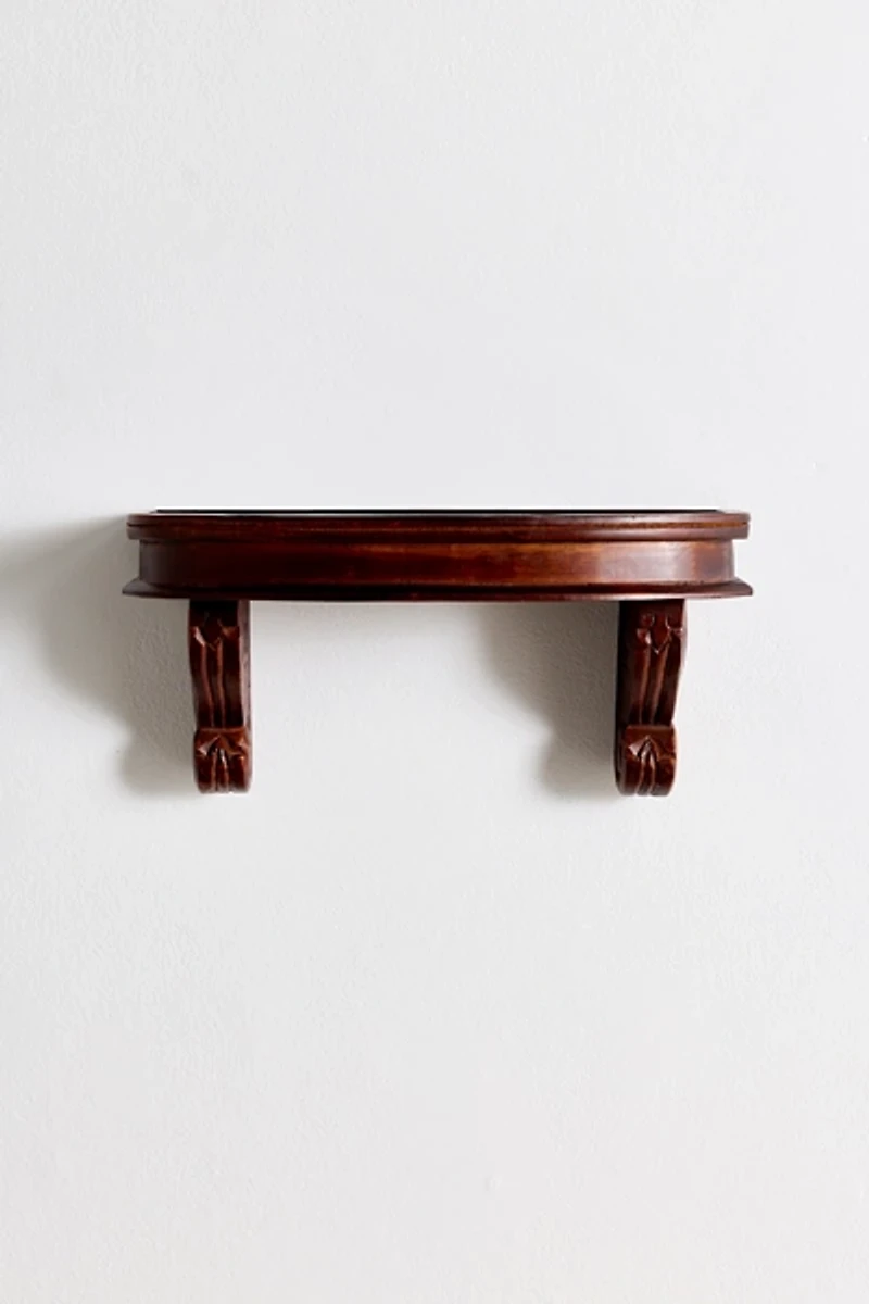Corinne Carved Mango Wood Wall Shelf