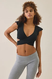 Out From Under Pirouette Flutter Sleeve Wrap Top