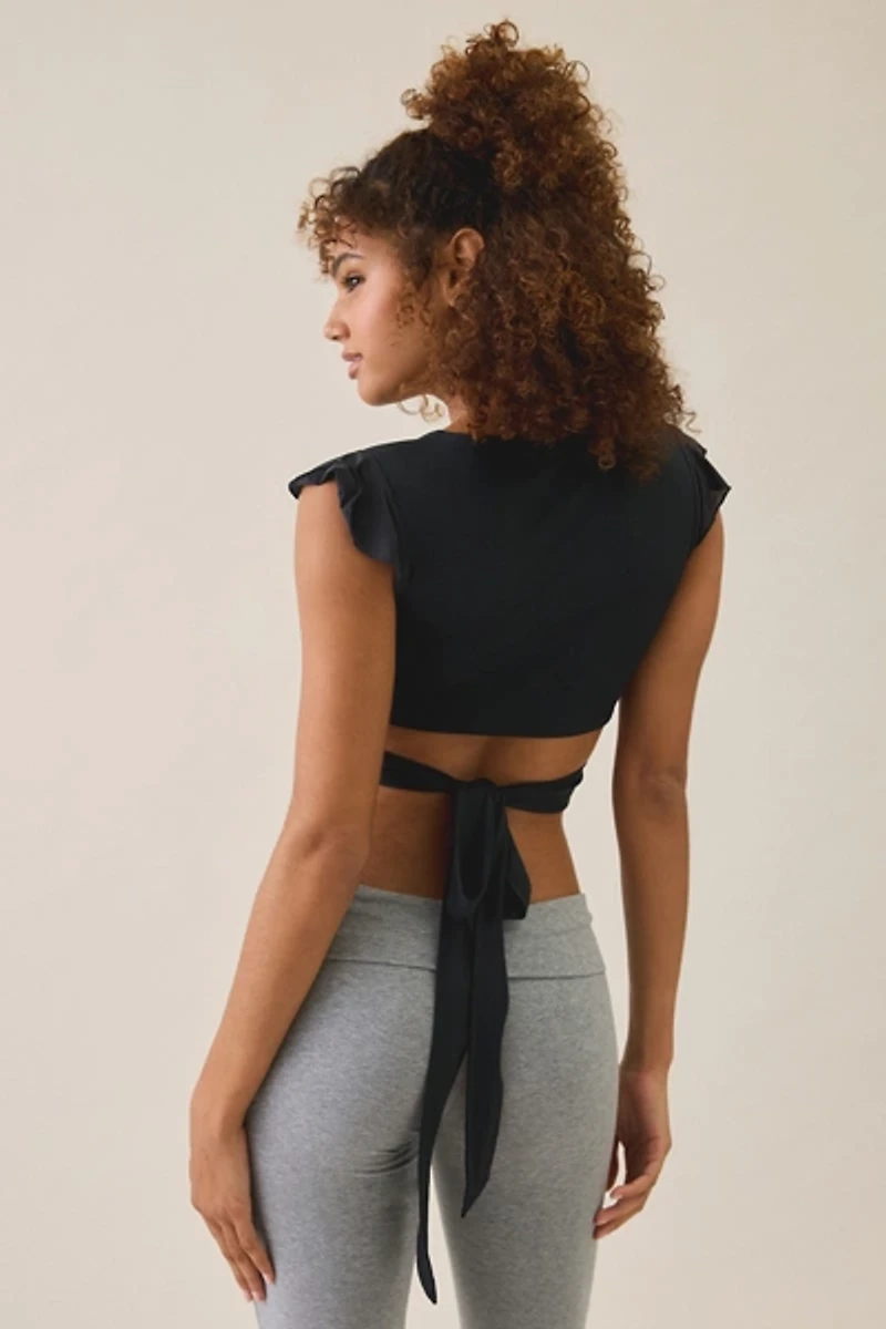 Out From Under Pirouette Flutter Sleeve Wrap Top