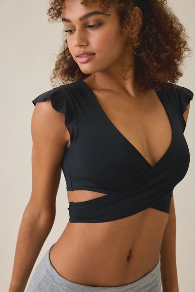 Out From Under Pirouette Flutter Sleeve Wrap Top