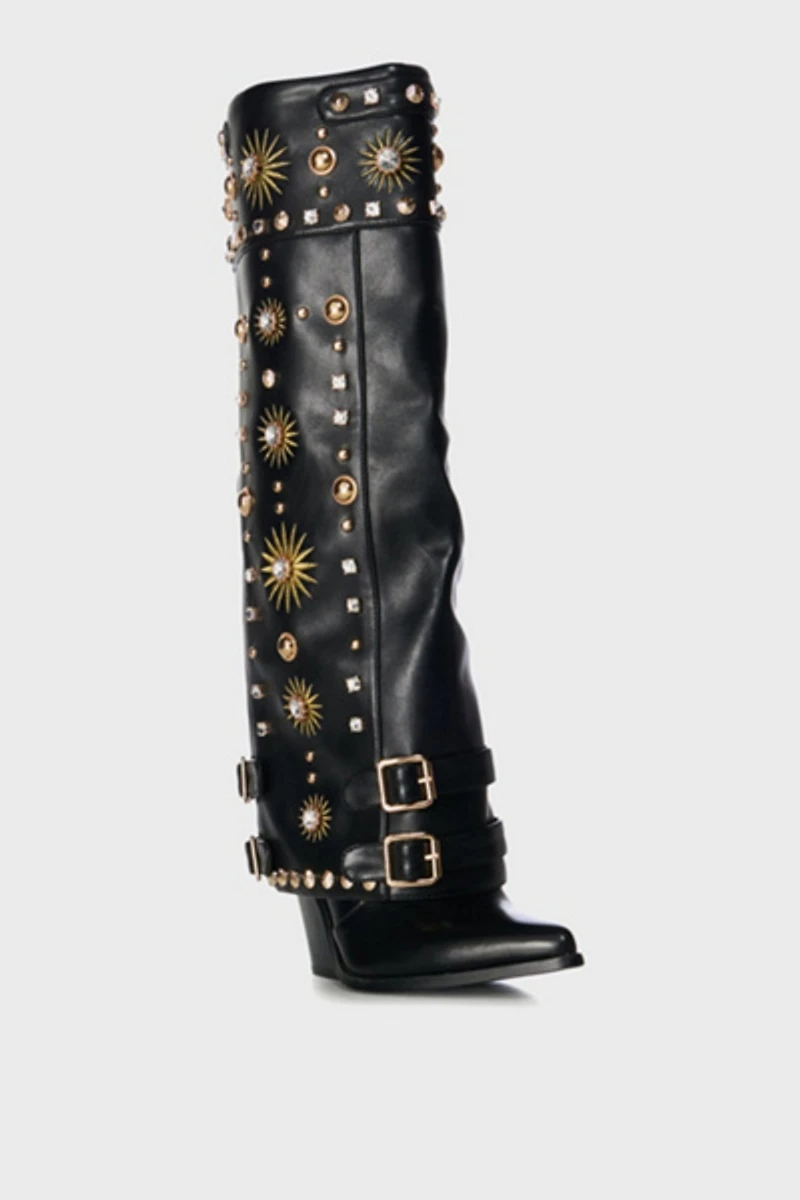 Azalea Wang Mahmoud Sunburst Fold-Over Boot