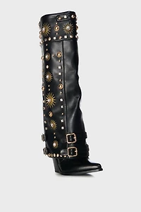Azalea Wang Mahmoud Sunburst Fold-Over Boot