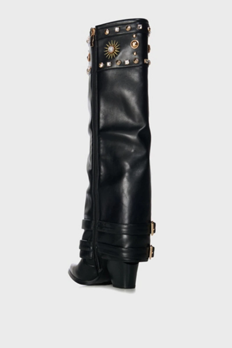 Azalea Wang Mahmoud Sunburst Fold-Over Boot