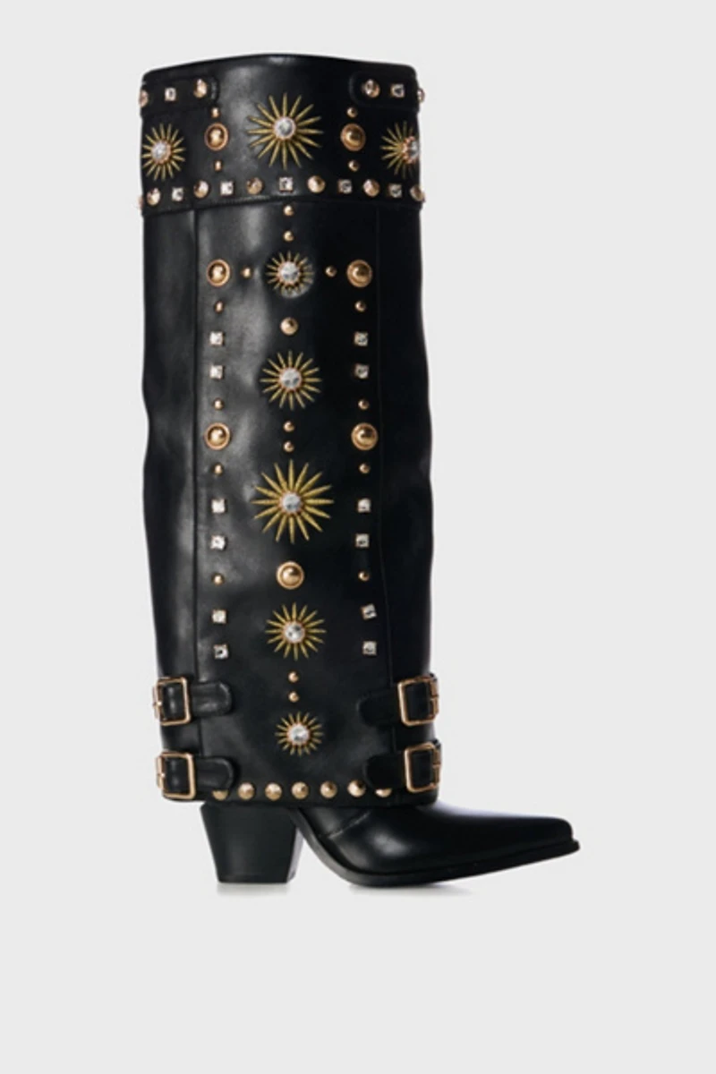 Azalea Wang Mahmoud Sunburst Fold-Over Boot