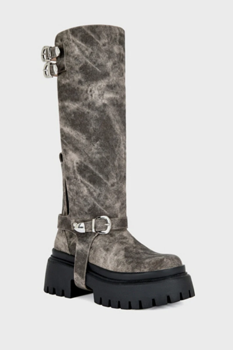Azalea Wang Rampage Distressed 2 Way Harness Boot