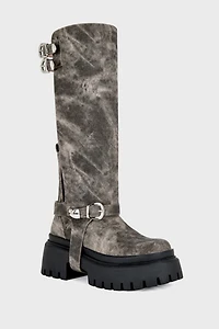 Azalea Wang Rampage Distressed 2 Way Harness Boot