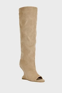 Azalea Wang Vincent Peep Toe Wedge Boot