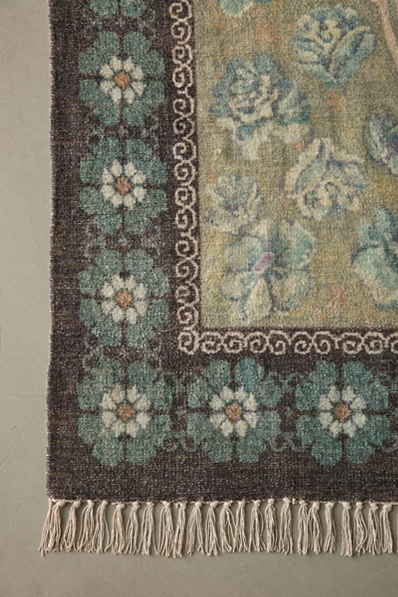 Minerva Floral Digital Printed Chenille Rug