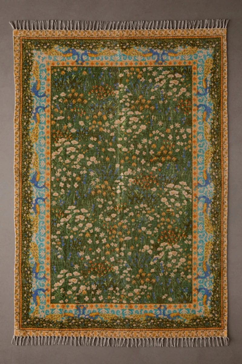 Anette Floral Digital Printed Chenille Rug