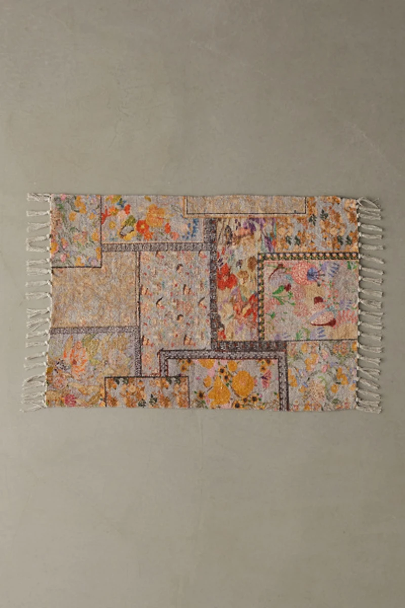 Colorful Floral Digital Printed Chenille Rug