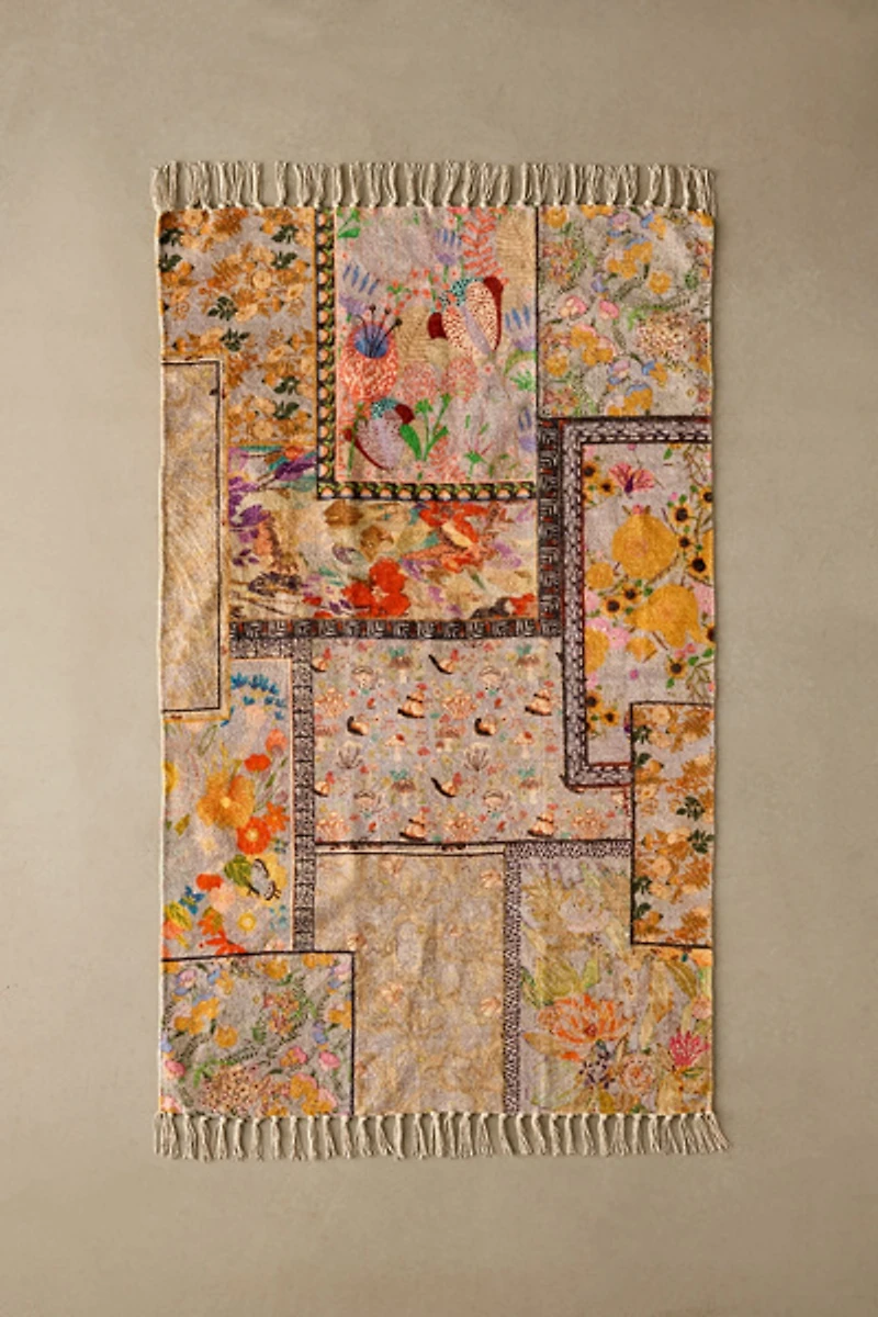 Colorful Floral Digital Printed Chenille Rug