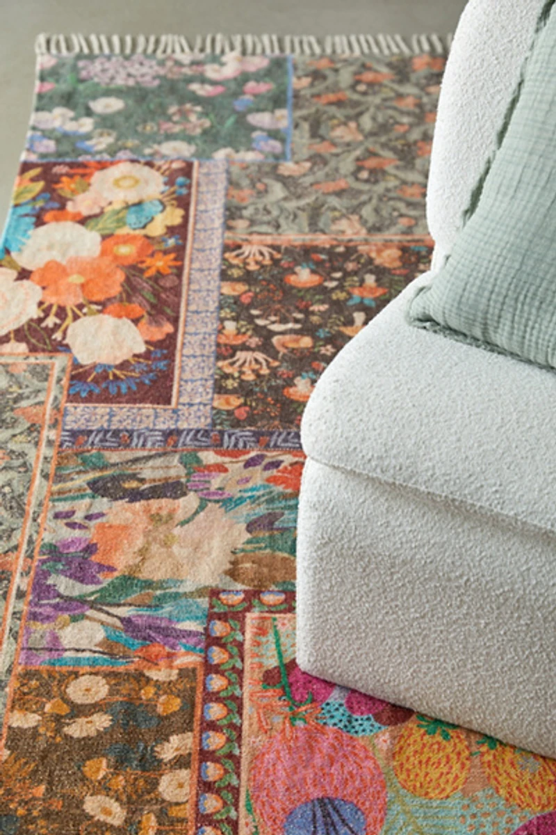 Colorful Floral Digital Printed Chenille Rug