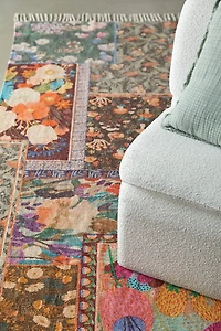 Colorful Floral Digital Printed Chenille Rug