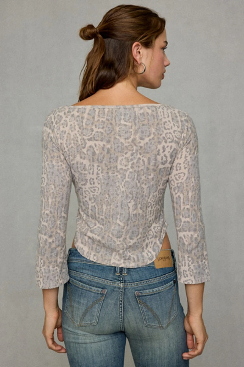 BDG Boatneck 3/4 Sleeve Spill The Tee