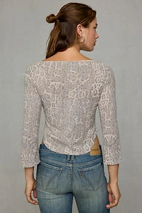 BDG Boatneck 3/4 Sleeve Spill The Tee
