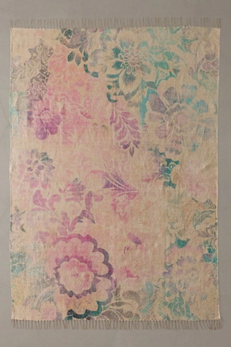 Enisa Floral Digital Printed Chenille Rug