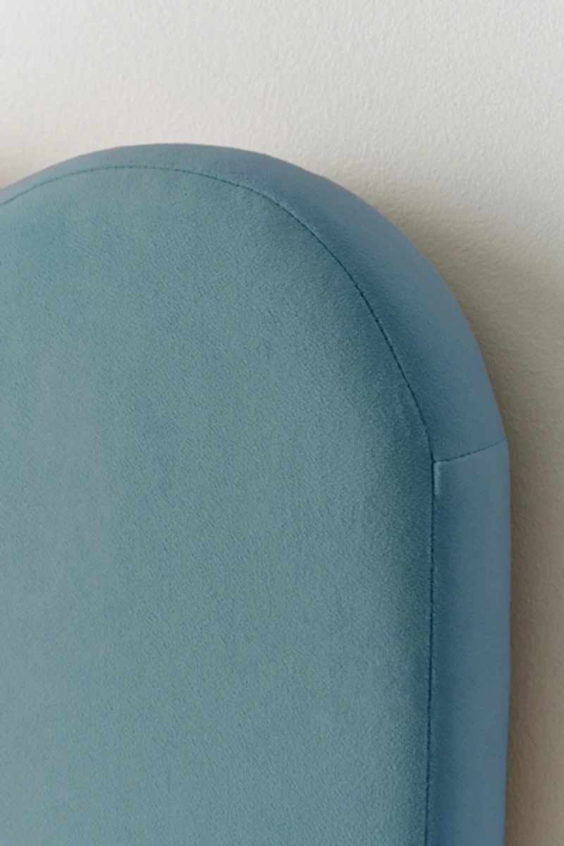 Carmie Scalloped No Nails Velvet Floating Headboard