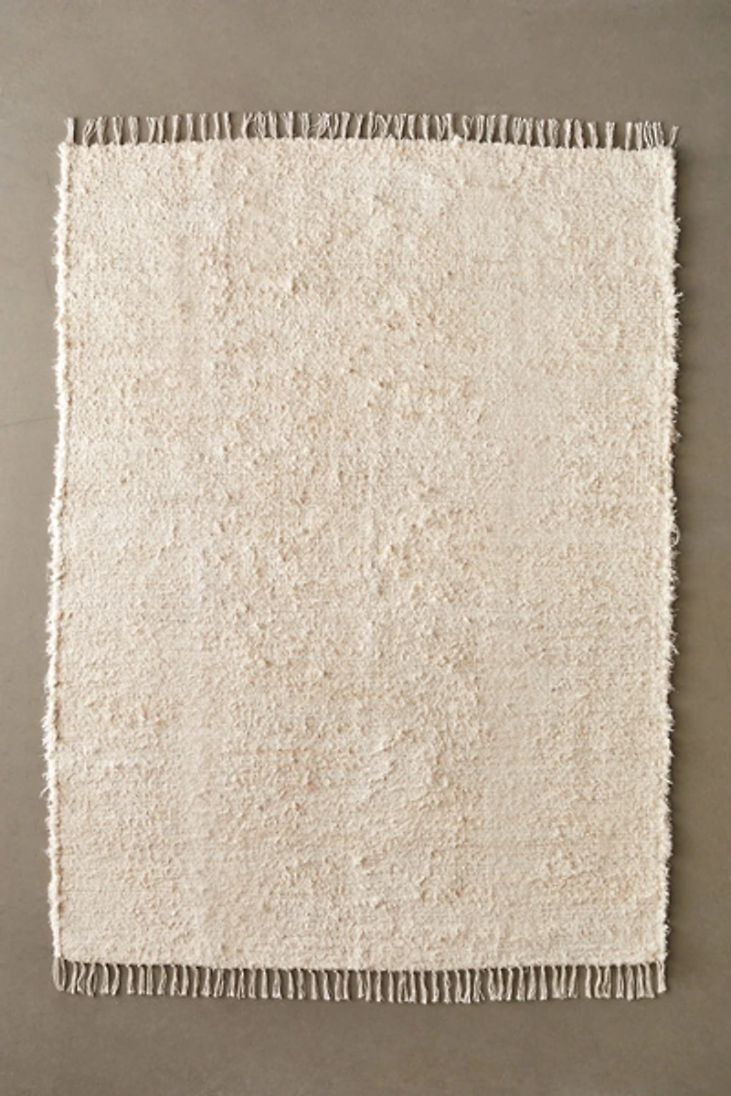 Solid Woven Shag Rag Rug