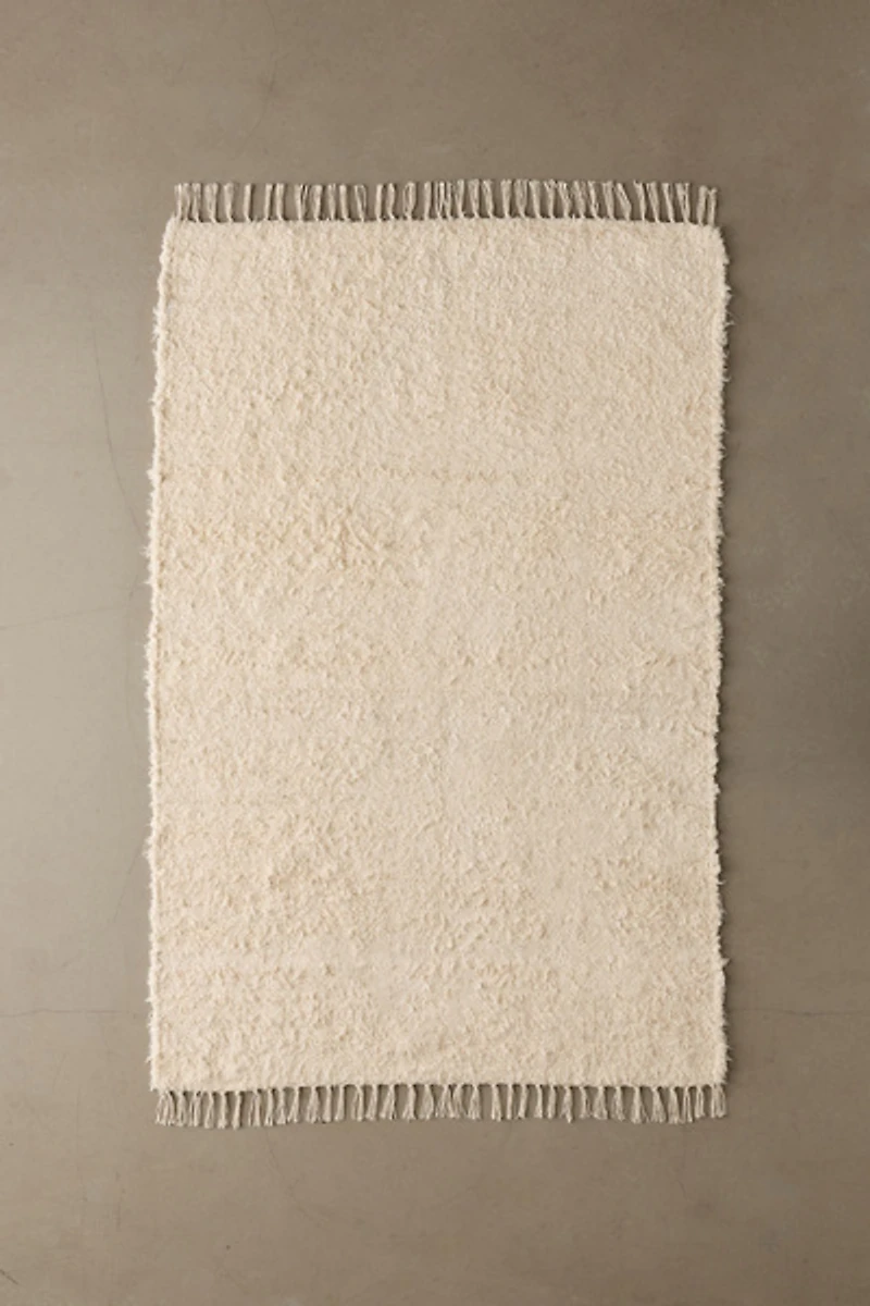 Solid Woven Shag Rag Rug