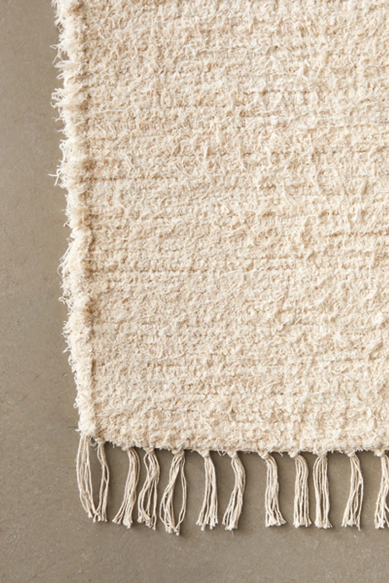 Solid Woven Shag Rag Rug