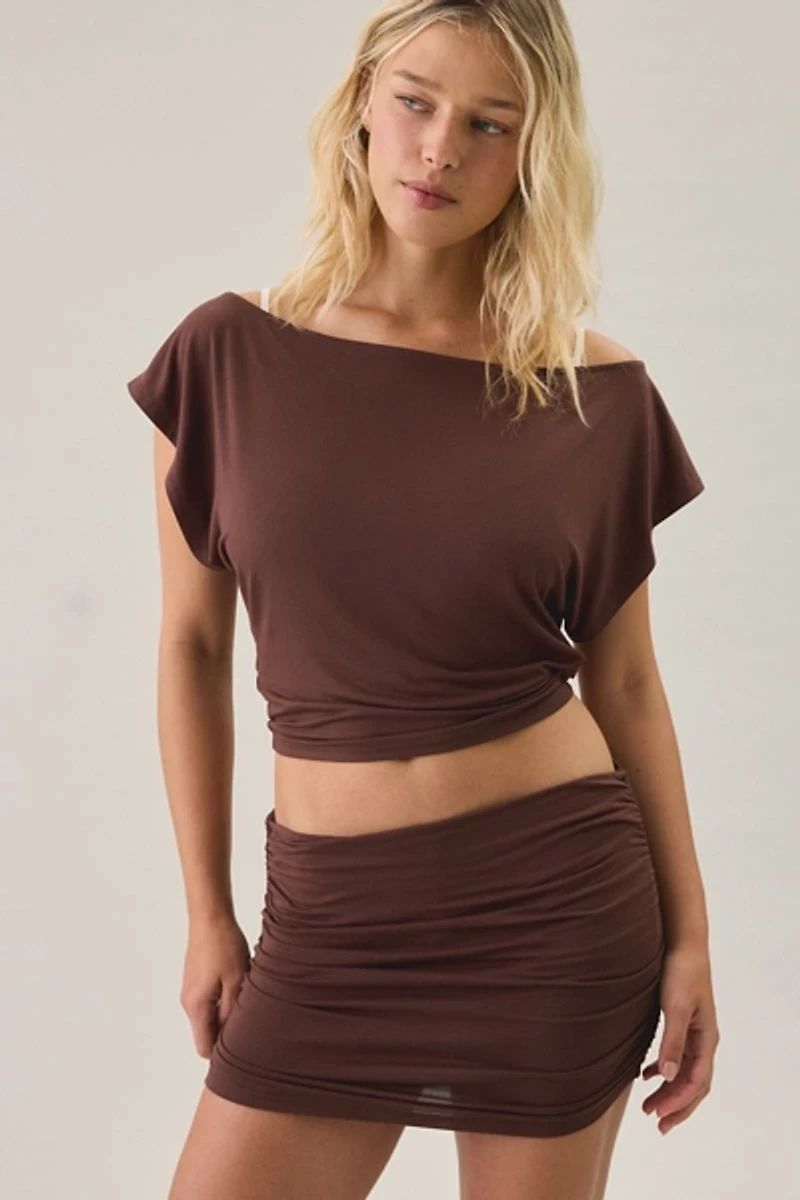Out From Under Bid Day Ruched Mini Skort
