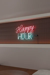 Echo Neon Happy Hour Glass Neon Sign