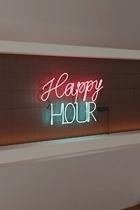 Echo Neon Happy Hour Glass Neon Sign