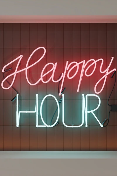 Echo Neon Happy Hour Glass Neon Sign