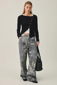 BDG Sutton Slanted Asymmetric Button Cardigan