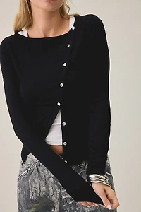 BDG Sutton Slanted Asymmetric Button Cardigan