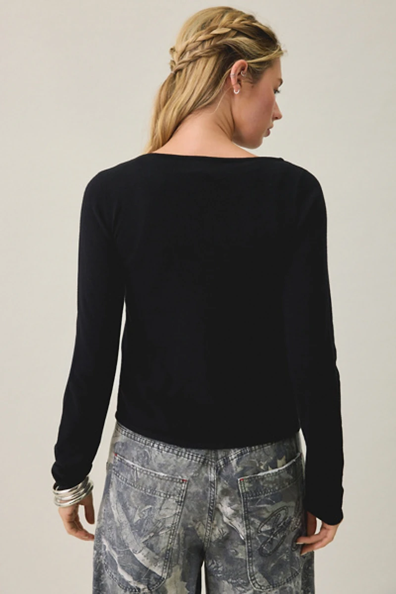 BDG Sutton Slanted Asymmetric Button Cardigan