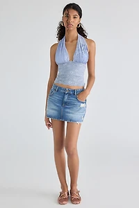 UO Party For You Lace Plunging Halter Top