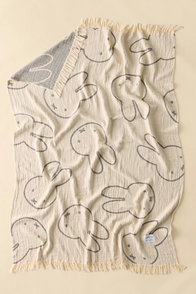 Maison Deux X Miffy Cotton Throw Blanket