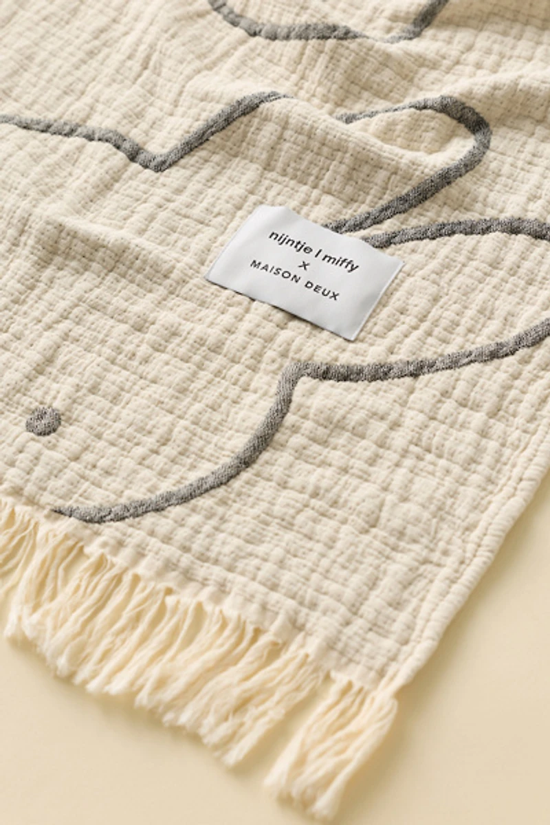Maison Deux X Miffy Cotton Throw Blanket