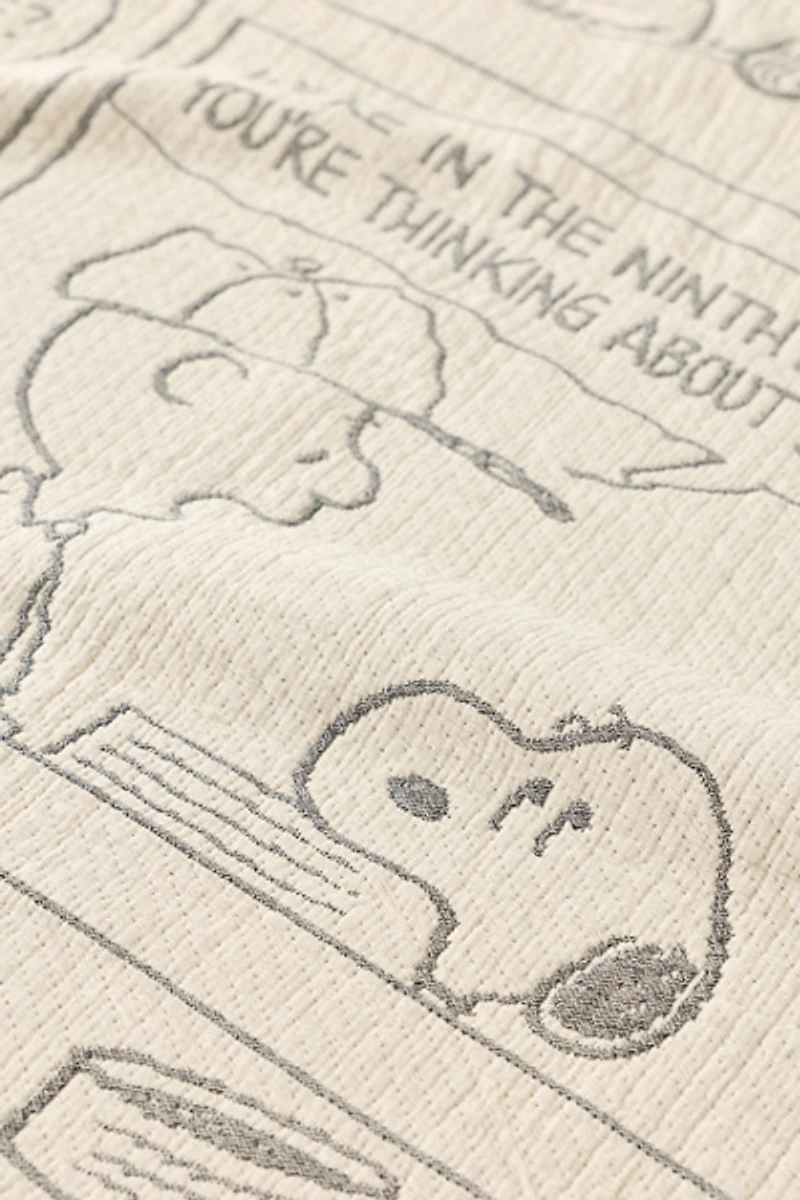Maison Deux X Peanuts Baseball Comic Strip Throw Blanket