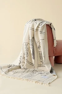 Maison Deux X Peanuts Snoopy Flight School Comic Strip Throw Blanket