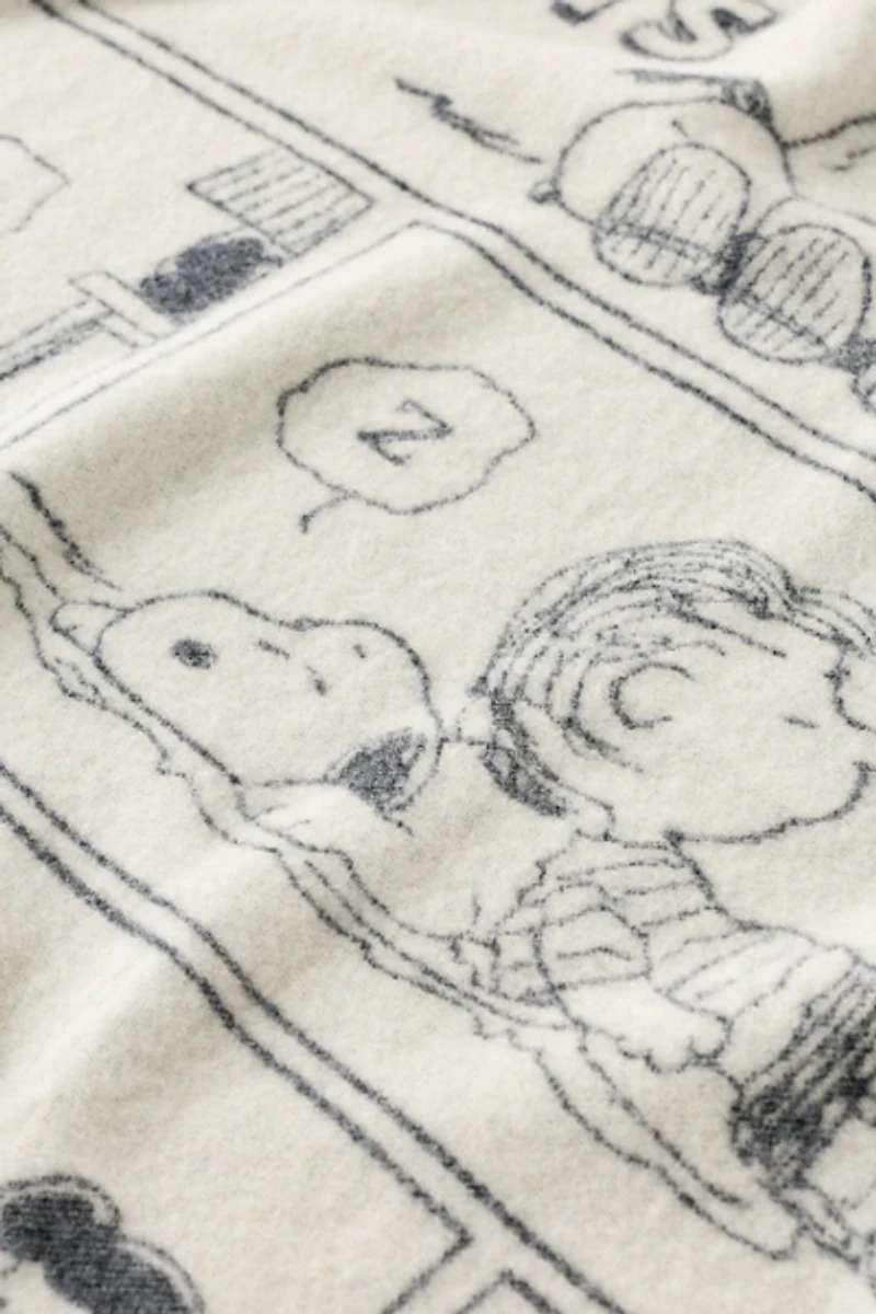 Maison Deux X Peanuts ZZZ Comic Strip Wool Fleece Throw Blanket