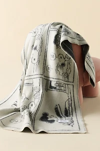 Maison Deux X Peanuts ZZZ Comic Strip Wool Fleece Throw Blanket