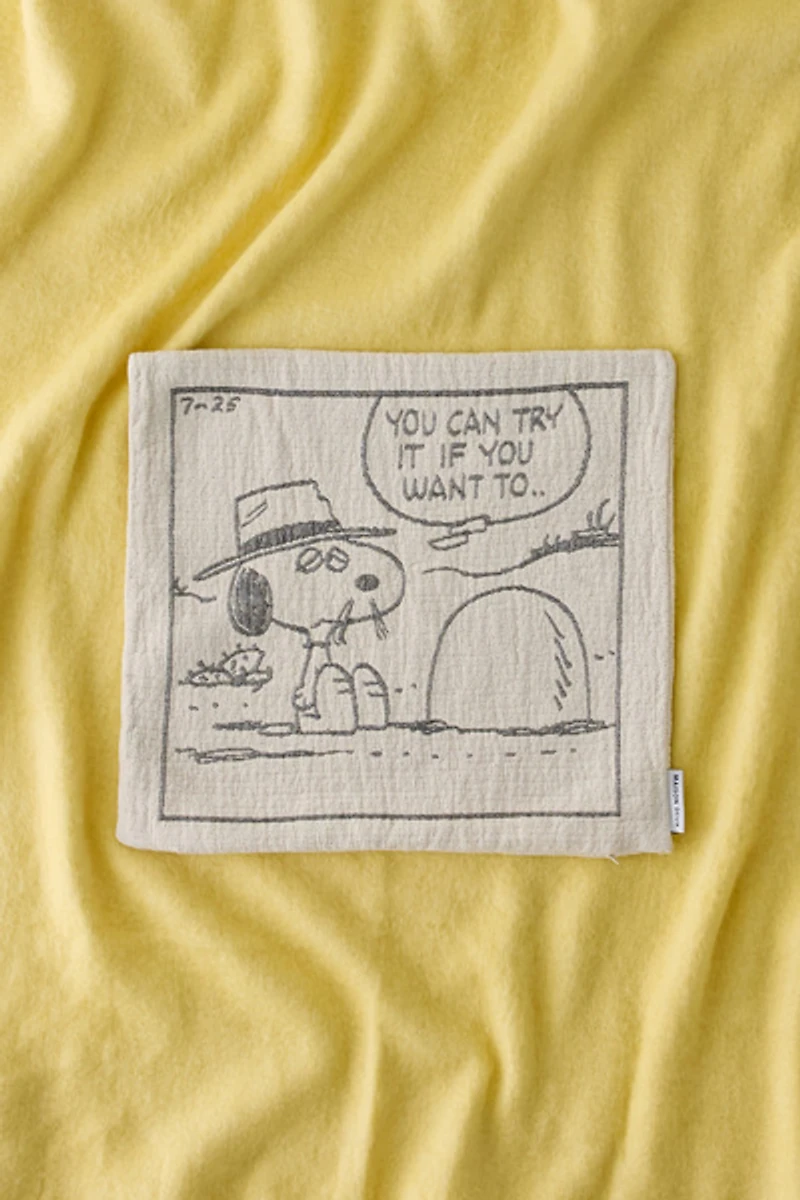 Maison Deux X Peanuts Rock Wool Fleece Throw Pillow Case