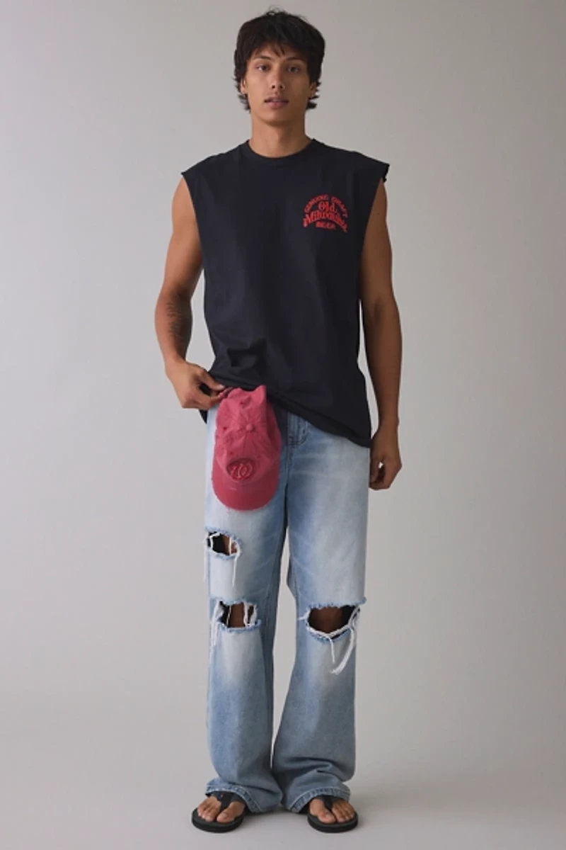 Old Milwaukee Football & Beer Graphic Muscle Tee