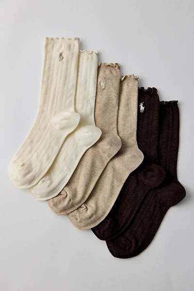 Polo Ralph Lauren Openwork Lettuce Edge Cuff Socks 3-Pack