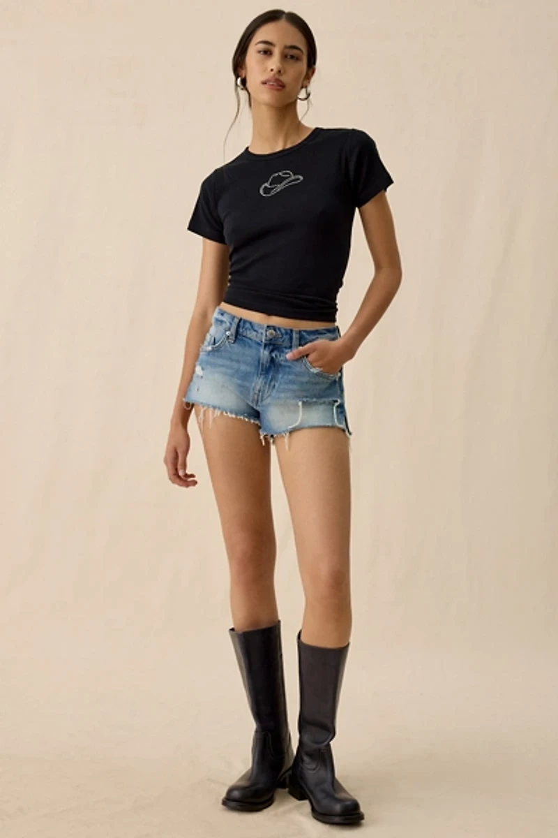 Cowboy Hat Rhinestone Graphic Baby Tee