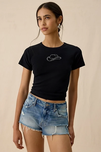 Cowboy Hat Rhinestone Graphic Baby Tee