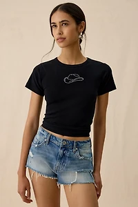 Cowboy Hat Rhinestone Graphic Baby Tee